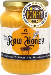 Q Honey, Pure, Raw Honey, Unpasteurised 1kg – Gold Award Winner of the 2025 London International Honey Quality Competition