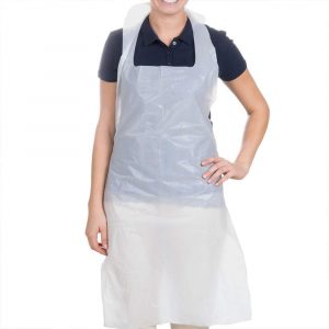 100 Pack Disposable Aprons for Adults White - Waterproof Apron Pack