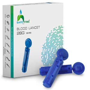 28G 3mm Blood Lancets Sterile Compatible with Most Lancing Devices 100 pcs/box